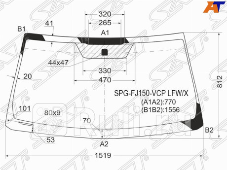 SPG-FJ150-VCP LFW/X - Лобовое стекло (SAT) Toyota Land Cruiser Prado 150 рестайлинг (2013-2017) для Toyota Land Cruiser Prado 150 (2013-2017) рестайлинг, SAT, SPG-FJ150-VCP LFW/X