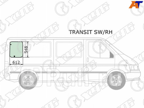 TRANSIT SW/RH - Боковое стекло кузова заднее правое (собачник) (XYG) Ford Transit 4 (1991-1994) для Ford Transit 4 (1991-1994), XYG, TRANSIT SW/RH