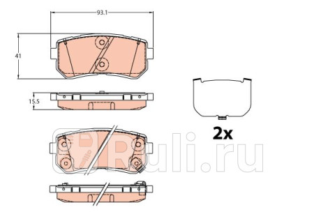 GDB3636 - Колодки тормозные дисковые задние (TRW) Hyundai ix35 (2013-2015) для Hyundai ix35 (2013-2015) рестайлинг, TRW, GDB3636
