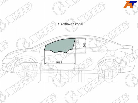 ELANTRA-10 FD/LH - Стекло двери передней левой (XYG) Hyundai Elantra 5 (2011-2015) для Hyundai Elantra 5 MD (2011-2015), XYG, ELANTRA-10 FD/LH