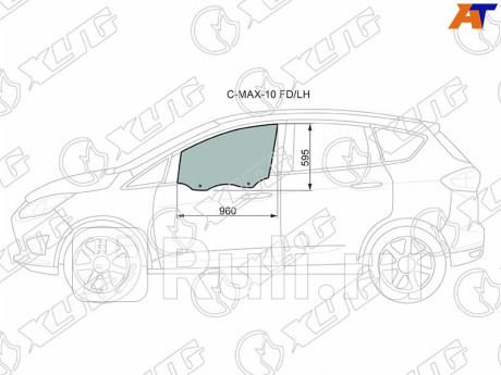 C-MAX-10 FD/LH - Стекло двери передней левой (XYG) Ford C MAX (2010-2015) для Ford C-MAX (2010-2015), XYG, C-MAX-10 FD/LH