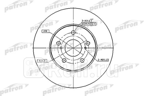 Диск тормозной передн toyota: camry 96-01, camry 01- PATRON PBD4204  для прочие, PATRON, PBD4204