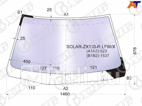 SOLAR-ZX110-R LFW/X - Лобовое стекло (XYG) Toyota Mark2 110 (2000-2007) для Toyota Mark2 X110 (2000-2007), XYG, SOLAR-ZX110-R LFW/X